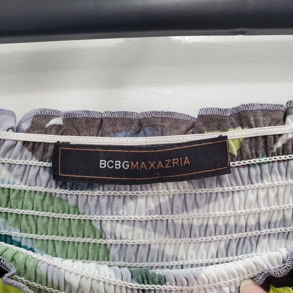 BCBGMaxAzria Women's Contemporary Art‎ Abstract Print Flowy Smocked Tube Top O/S - Picture 4 of 6